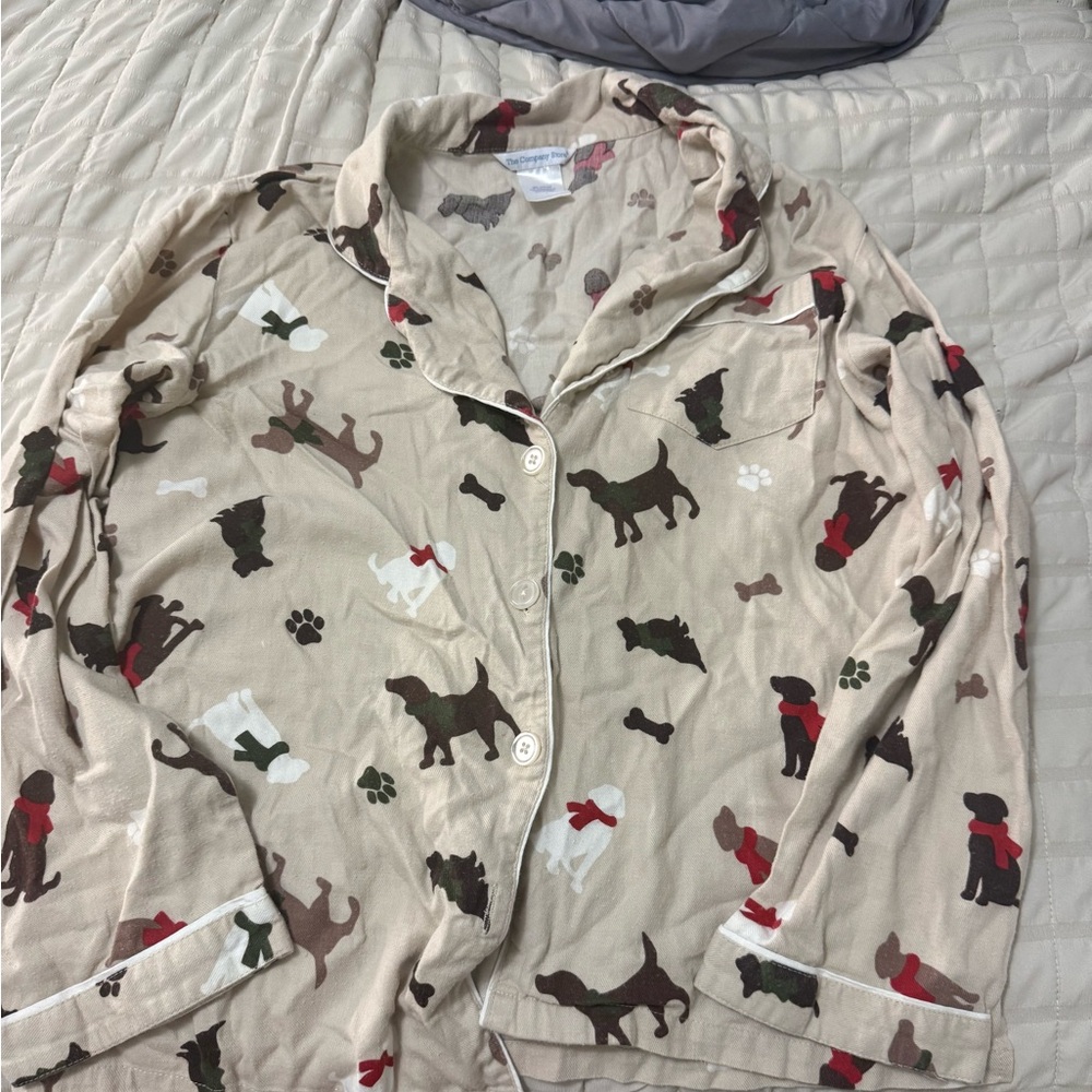 Dog Print Pajama Top and pants